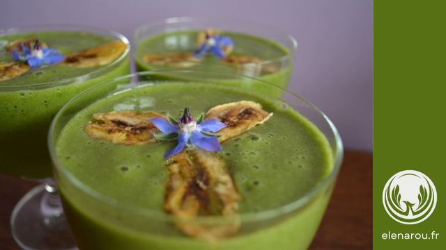 smoothie vert mangue-banane-épinards