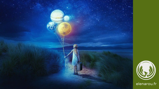 Fille aux ballons-planètes